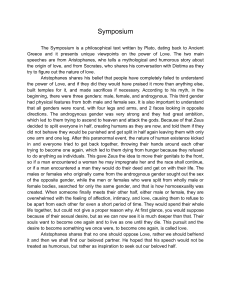 Plato's Symposium: Aristophanes on the Origin of Love