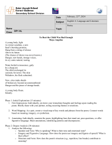 Maya Angelou Poetry Analysis Worksheet