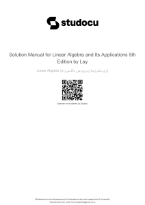 Linear Algebra Solution Manual 5th Edition Lay