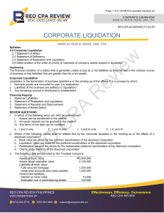 Corporate Liquidation Handout