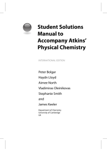 Atkins' Physical Chemistry Solutions Manual