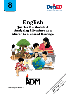 English 8 Module 4: Analyzing Literature & Shared Heritage