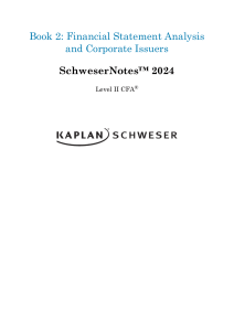 CFA Level II Financial Statement Analysis SchweserNotes 2024