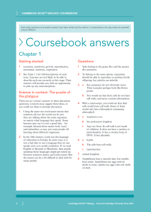 Biology Coursebook Answers: Chapter 1