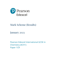 Chemistry GCSE Mark Scheme (4CH1 1CR) January 2023