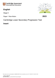 English Stage 9 Non-fiction Insert
