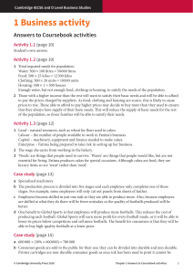 Cambridge IGCSE Business Studies Coursebook Answers