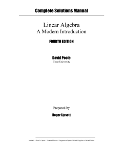 Linear Algebra Solutions Manual, 4th Edition