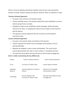 Teacher-Centered vs. Learner-Centered Approaches