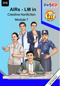 Creative Nonfiction Module 7: Forms & Critique