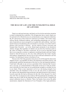 Rule of Law & Lawyers' Role: Linda Klein Speech