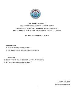History Module for Remedial Students