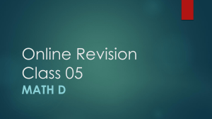 Math D Online Revision Class 05
