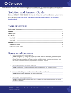 MIS Solutions: Computers & Business Applications