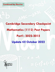 Cambridge Checkpoint Math Past Papers (2022-2015)