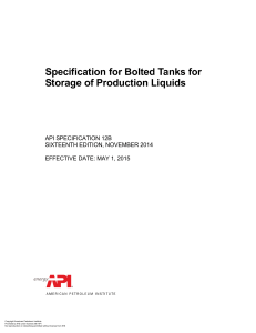 API 12B Bolted Tank Specification for Production Liquids