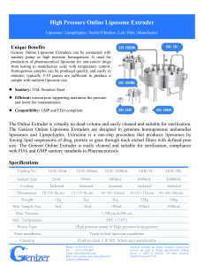 High Pressure Online Liposome Extruder