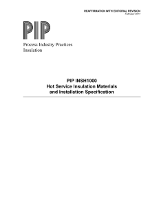 Hot Service Insulation Materials & Installation Specification