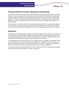Production Schemes: Piecewise Functions & Modeling