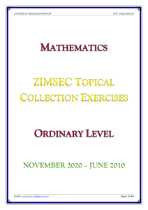 ZIMSEC O Level Math Topical Exercises