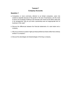 Company Accounts Tutorial