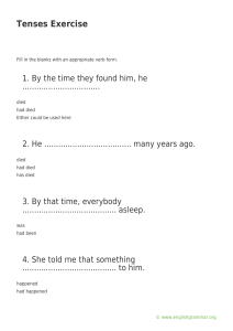 Tenses Exercise Worksheet