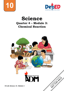 Chemical Reactions Module for Grade 10 Science