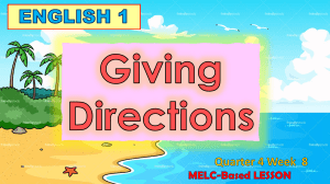 Giving Directions Worksheet