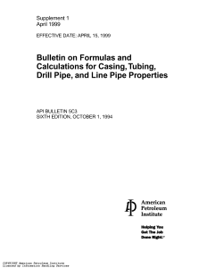 API Bulletin 5C3 Supplement: Casing, Tubing, Drill Pipe Formulas