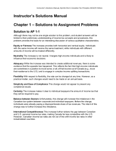 Canadian Tax Principles Solutions Manual