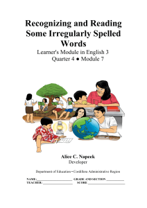 Irregularly Spelled Words: English 3 Module