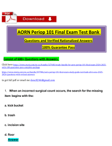 AORN Periop 101 Exam Test Bank - Questions & Answers