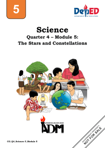 Stars and Constellations: Science Module for Grade 5