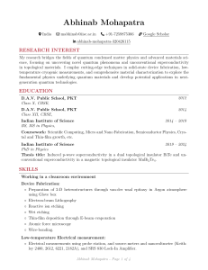 Abhinab Mohapatra - Physics CV | Condensed Matter & Materials Science