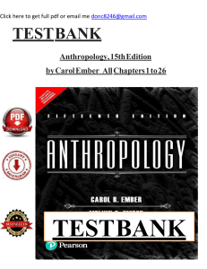 Anthropology Testbank: Ember, 15th Edition